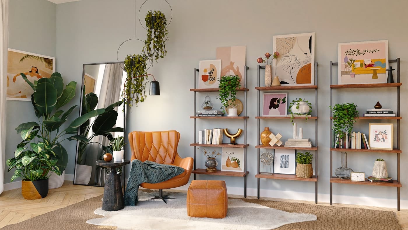 A finished, designed feature wall